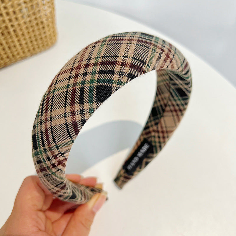 Plaid Hair Band - French Retro Style R525
