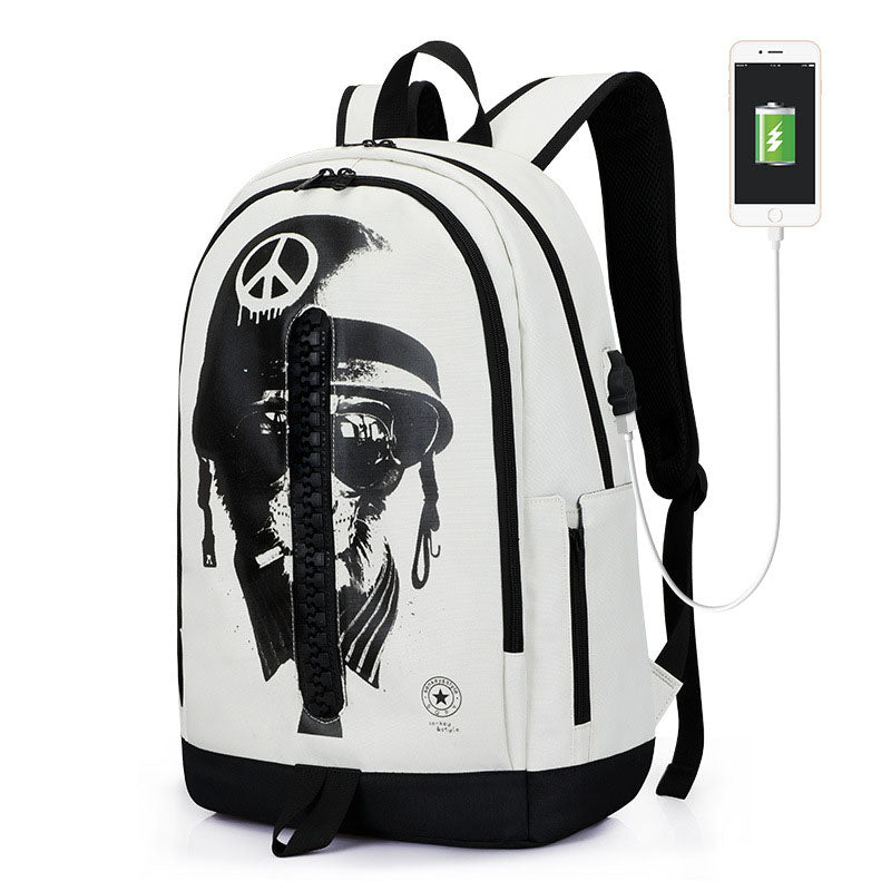 Harajuku Style Oxford Cloth Backpack - Large Zipper School Bag