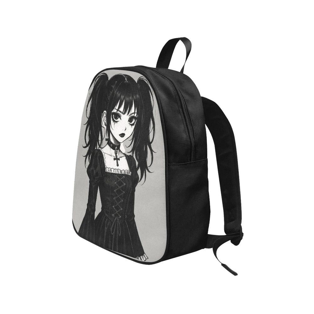 Emo Goth Harajuku Girl Canvas Backpack