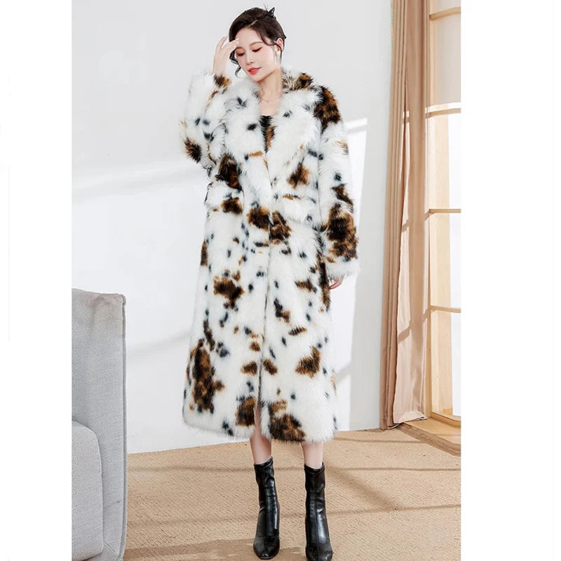 Women's Playful Faux Fur Trench Coat - Harajuku Style
