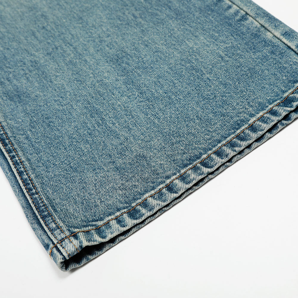 Playful Hole-Washed Denim Wide-Leg Pants for Men