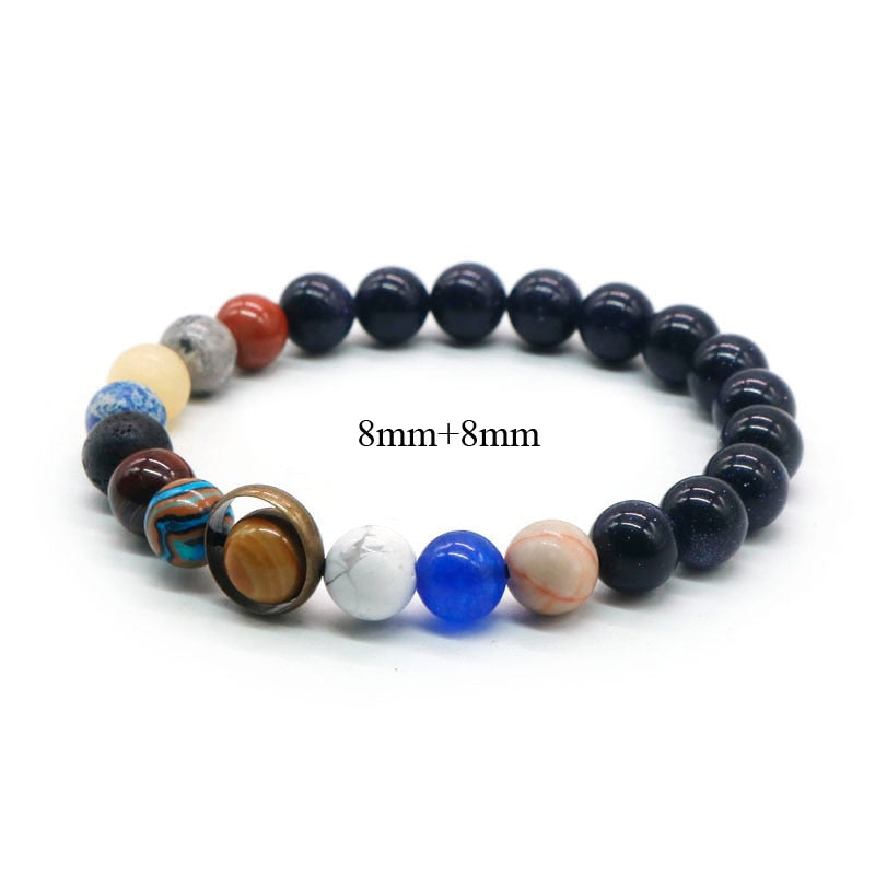 Universe Solar System Natural Stone Bracelet