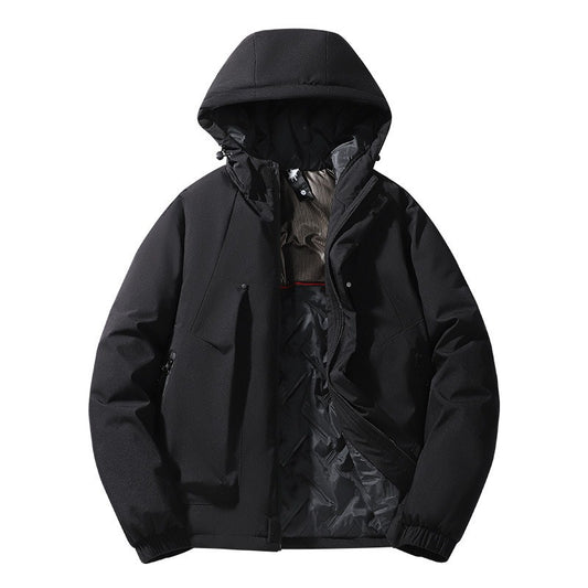 Harajuku Retro Solid Color Hoodie - Women's Thick Cotton Jacket