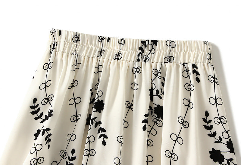 Harajuku Style A-Line Midi Skirt - Summer Printed High Waist