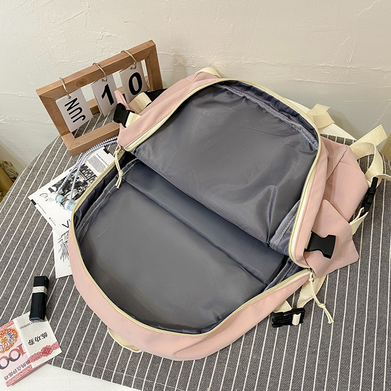 Trendy Harajuku Style Large Capacity Canvas Backpack