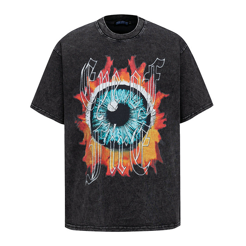 Playful White Ink Direct Spray Printed Half-Sleeve T-Shirt