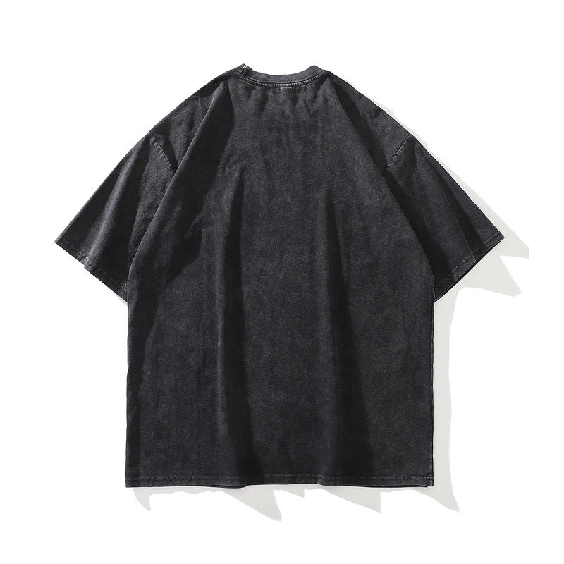 Harajuku Style Printed Heavyweight Cotton Short Sleeve T-Shirt