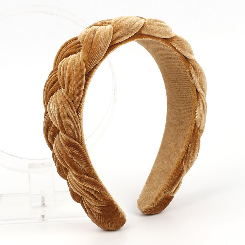 Creative Gold Velvet Twist Braid Headband