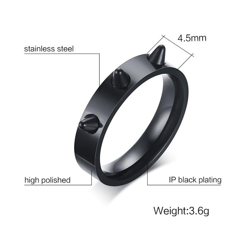 Harajuku Cone Ear Punk Rings - Bold Stainless Steel Jewelry