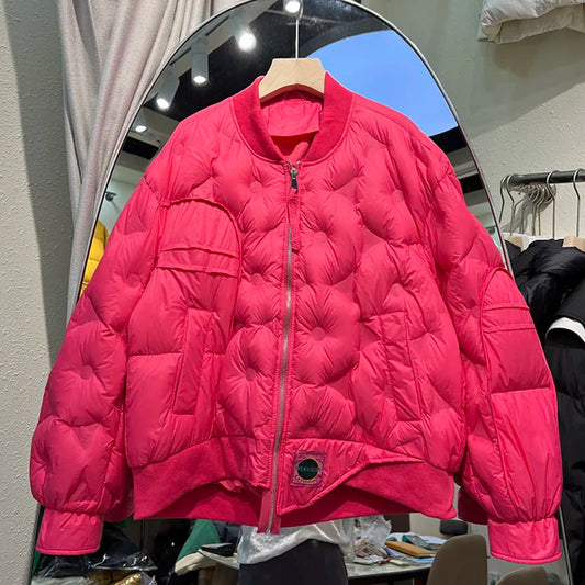 Harajuku Style Casual White Duck Down Jacket