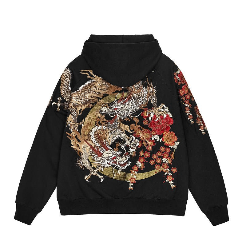 Harajuku Style Golden Chamber Hooded Cardigan Sweater
