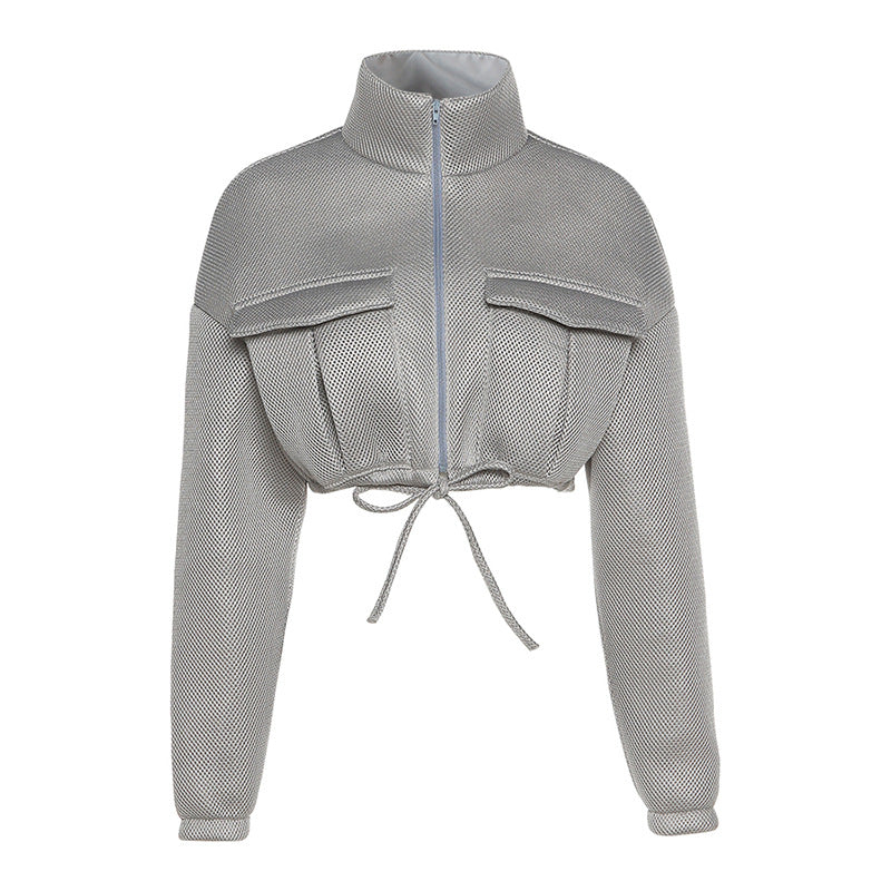 Harajuku Style Women's Open Navel Short Jacket Coat