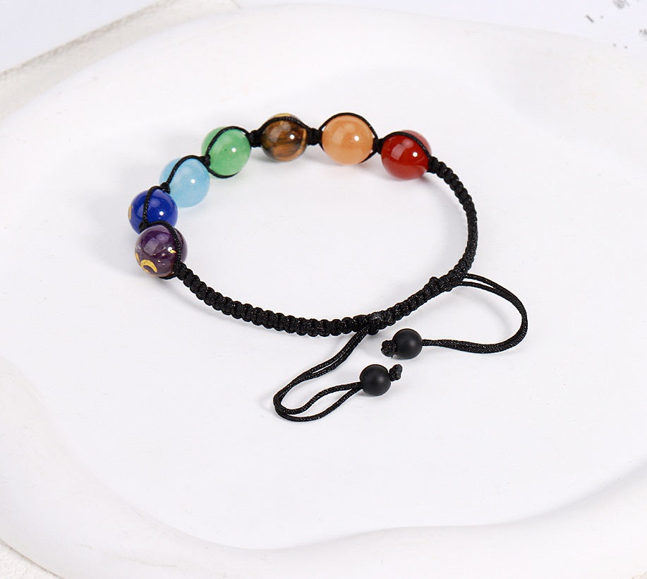 Colorful Braided Amethyst Crystal Bracelet