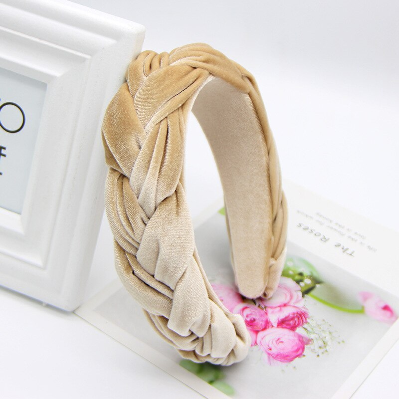 Creative Gold Velvet Twist Braid Headband