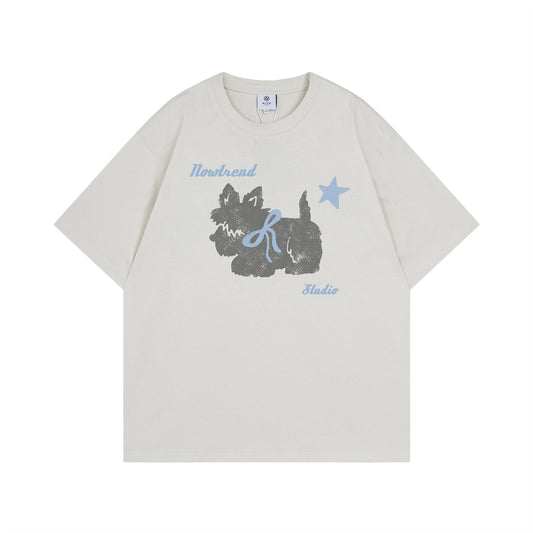 Playful Animal Print Short Sleeve T-Shirt for Men