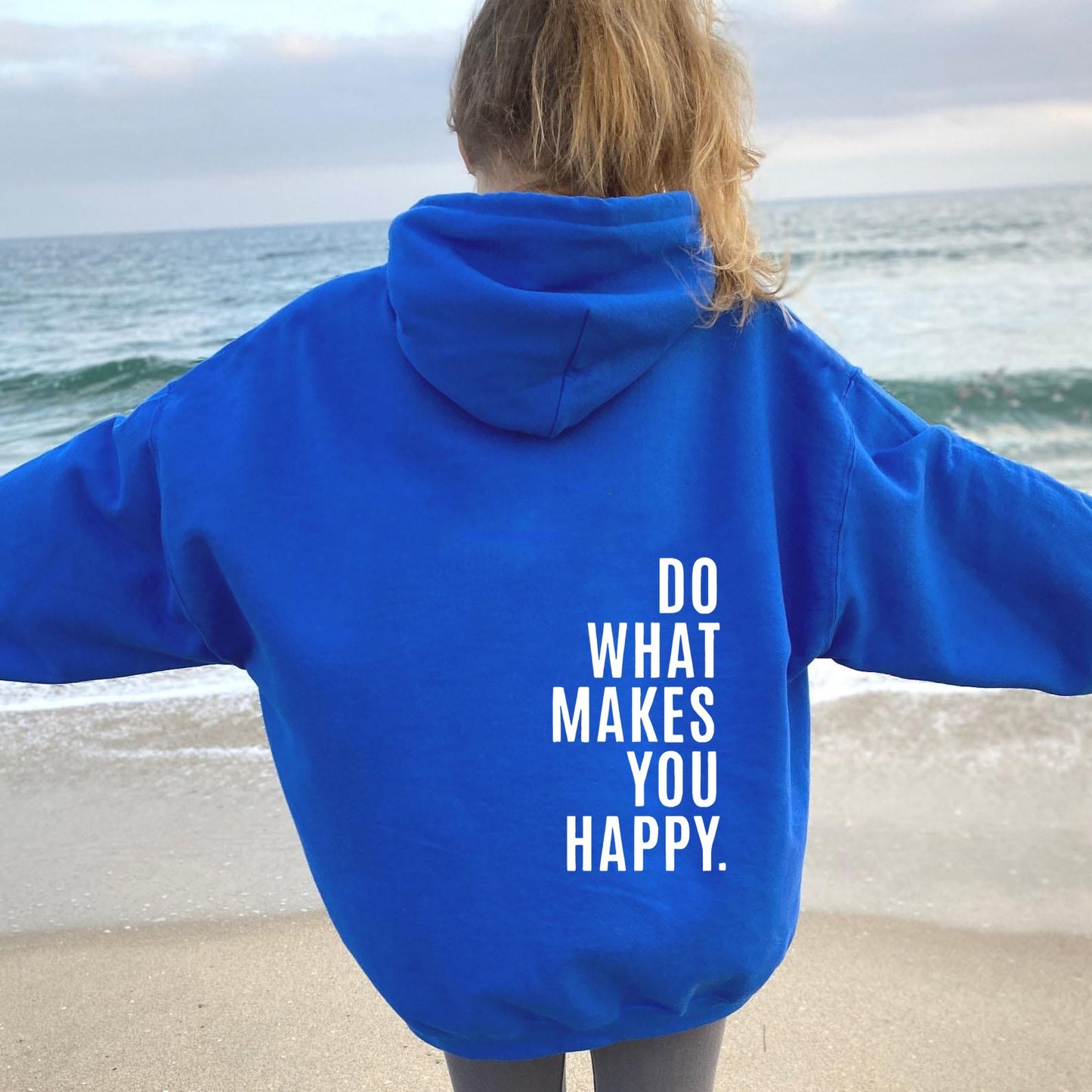 Do What Makes You Happy Dropped Shoulder Hoodie
