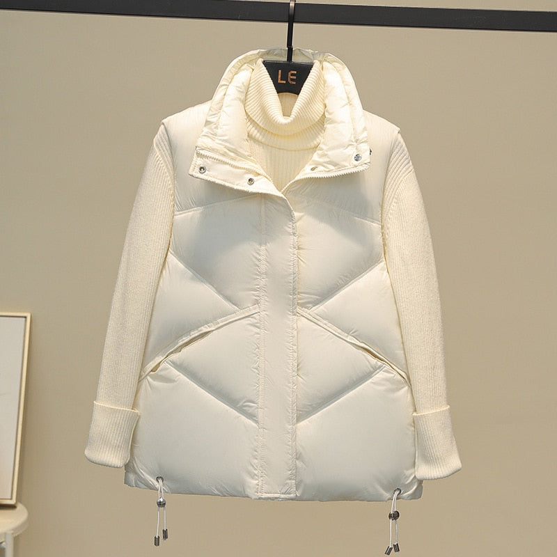 Playful Autumn Stand Collar Vest Coat for Ladies