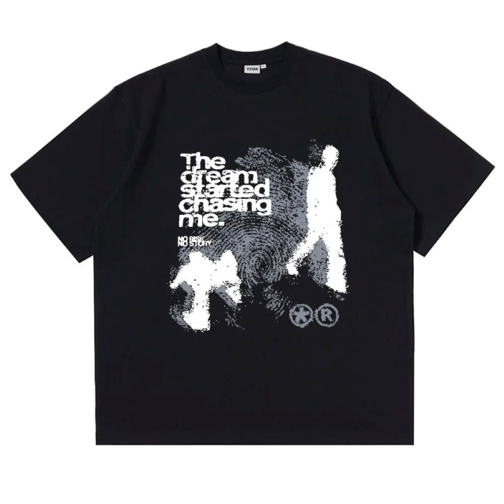 Men's Cotton Harajuku Style Shadow Printed T-Shirt