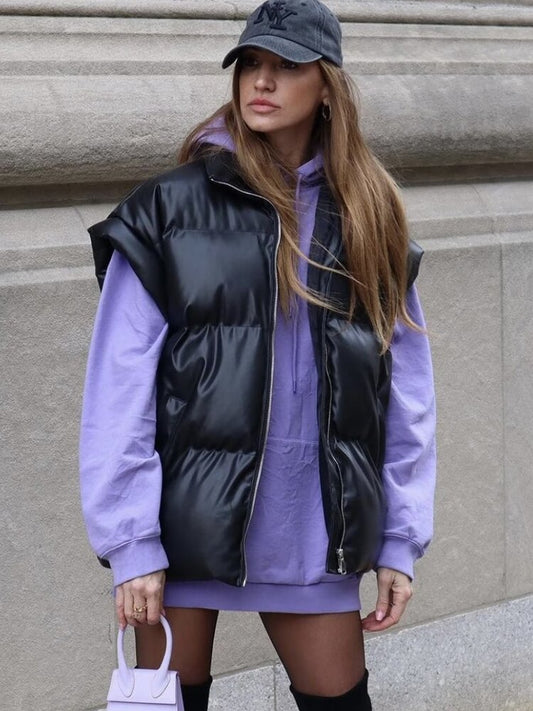 Harajuku Style PU Leather Vest - Winter Fashion Must-Have