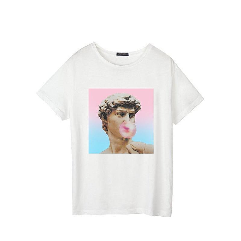 David Michelangelo Bubble Gum Printed Harajuku T-Shirt