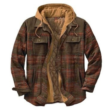 Men's Harajuku Plaid Jacket - Cotton 3D Printed Coat