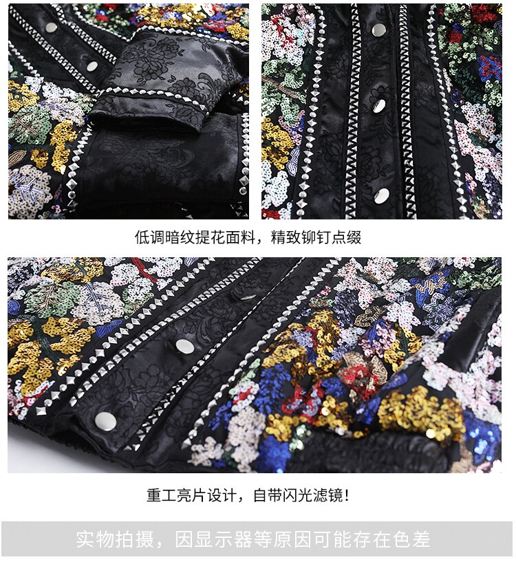 Harajuku Style Sequin Down Jacket for Women
