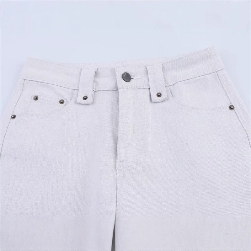 Harajuku Style Distressed Denim Commuter Pants