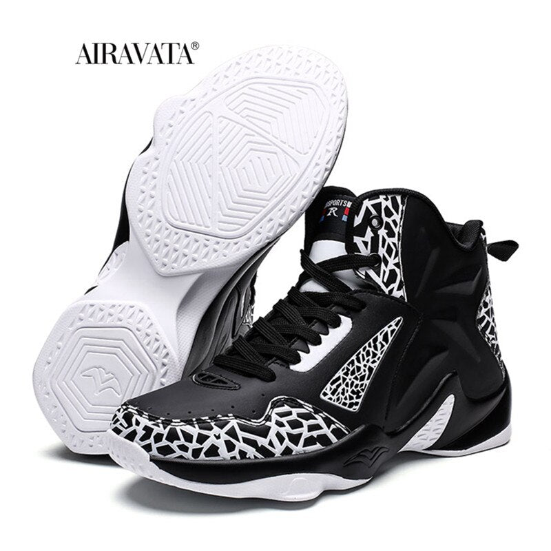 Men's Harajuku Style Leather Basketball Sneakers