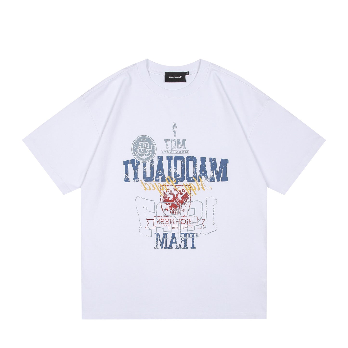 Vintage Washed Letter Print Loose Fit Short Sleeve Tee
