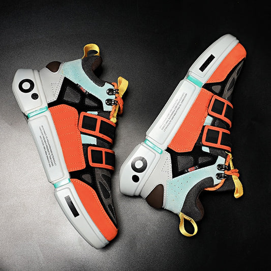 Playful Harajuku Style Men’s Running Shoes - Lace Up Sport Shoes