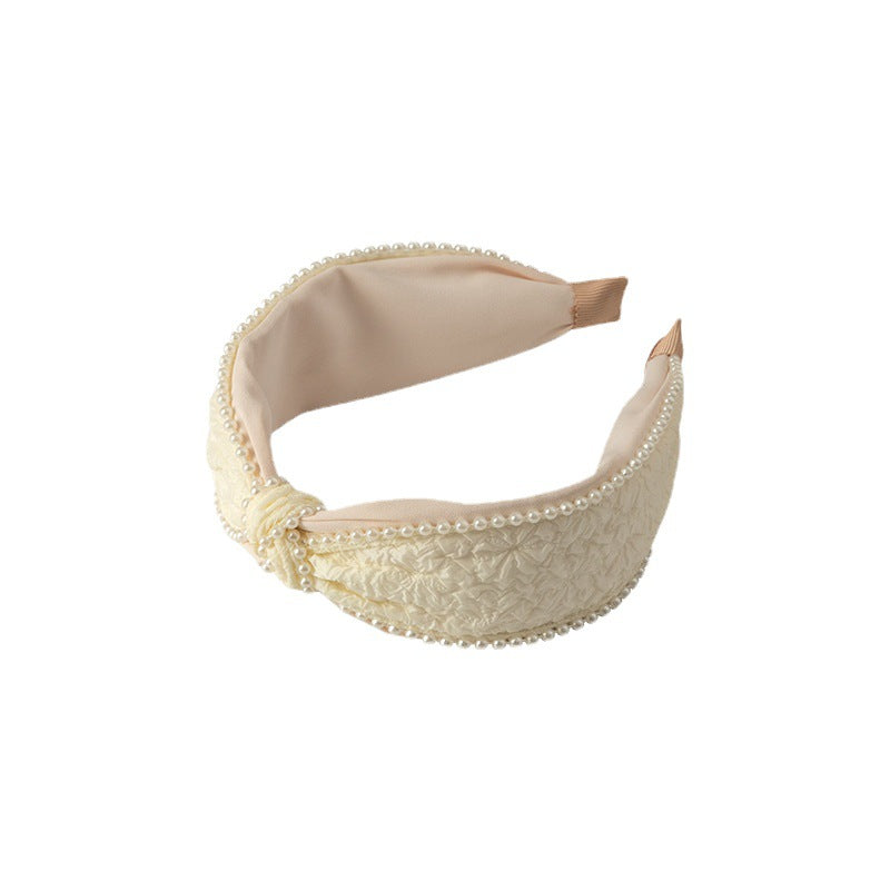 French Style Milk White Face Wash Headband