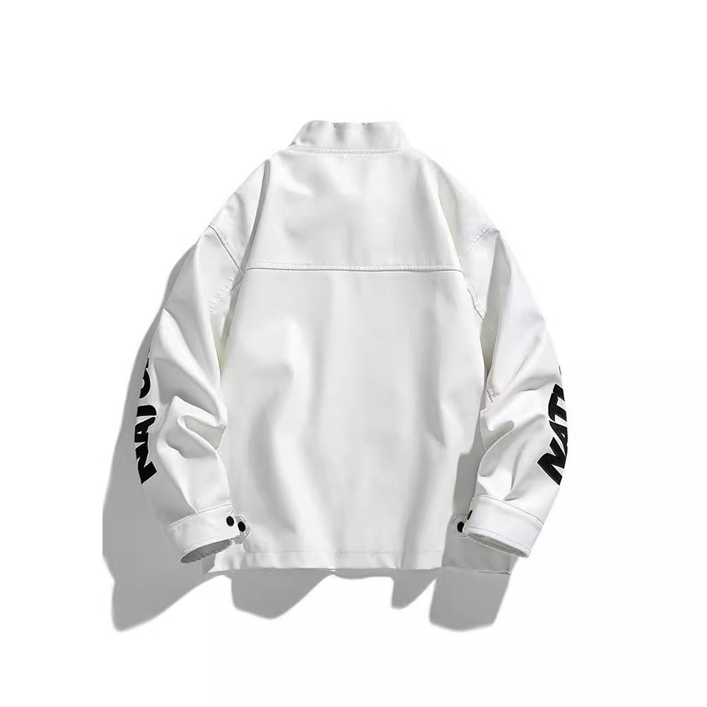 Harajuku Style Men's Leather Motorcycle Jacket