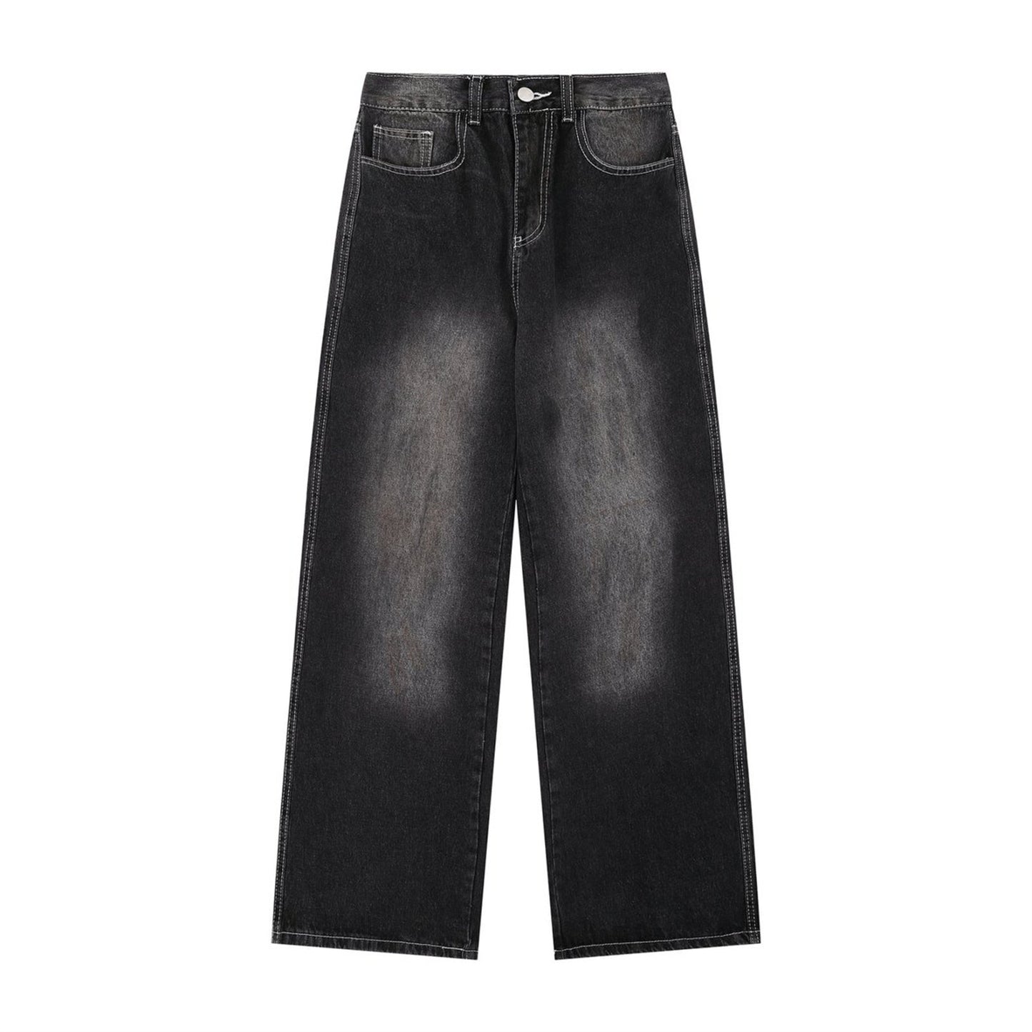 Loose Slimming Design Washed Straight Jeans for Men