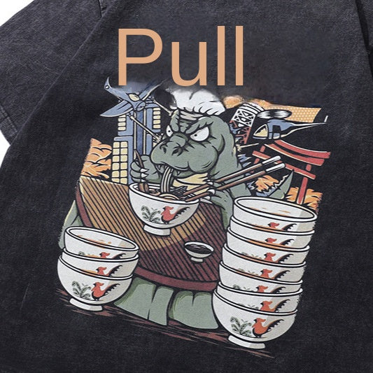 Harajuku Street Style Cartoon Print Tee - Vintage Casual