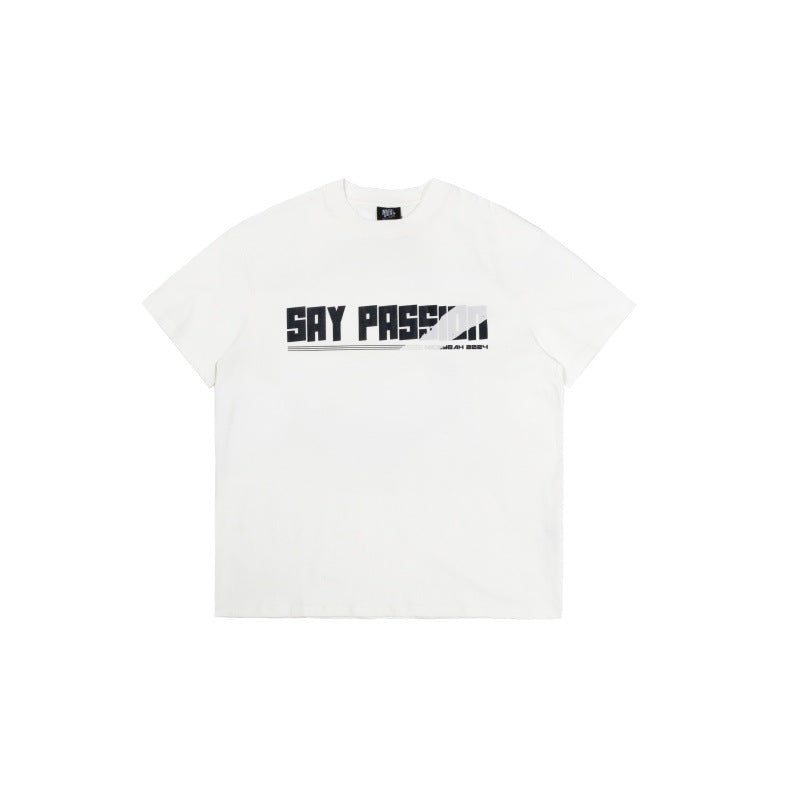 Playful Letter Printing Loose Fit Short Sleeve Tee