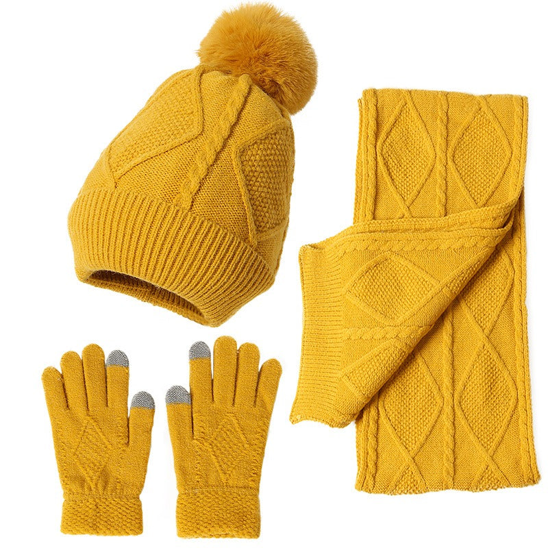 Woolen Hat, Scarf & Glove Set - Harajuku Winter Style