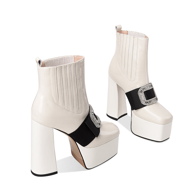 Autumn & Winter Leather Women's Wedding Stage Boots