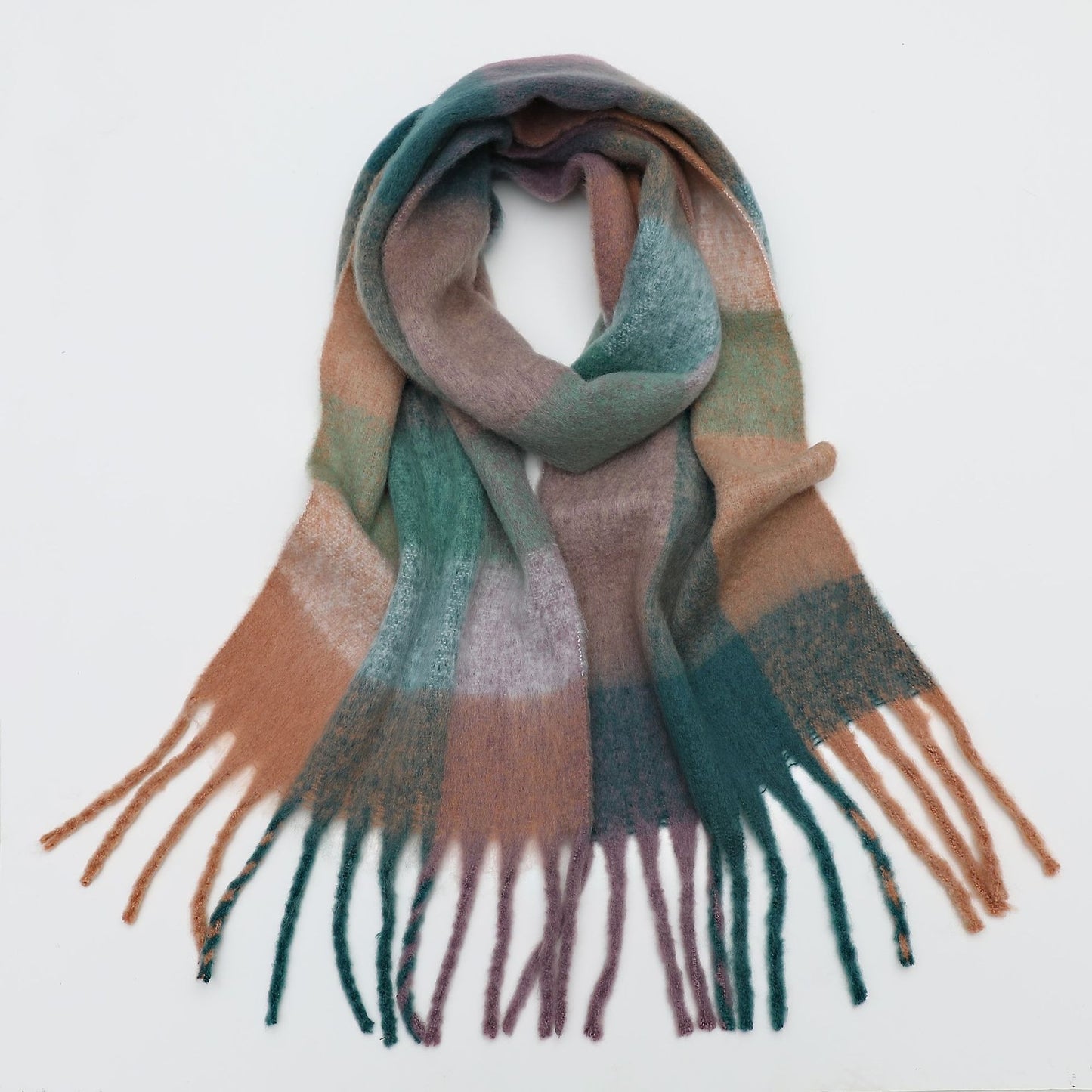 Thickened Imitation Cashmere Plaid Scarf for Women