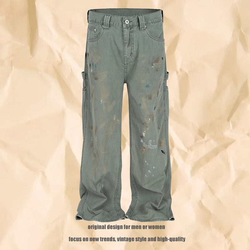 Harajuku Style Straight Leg Wide Leg Jeans
