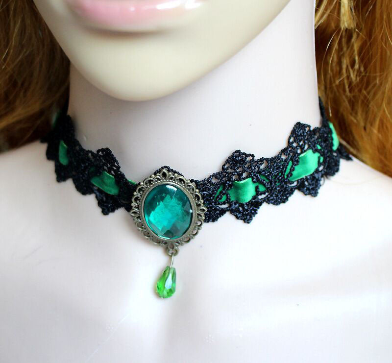 Gothic Retro Punk Black Lace Necklace for Harajuku Style