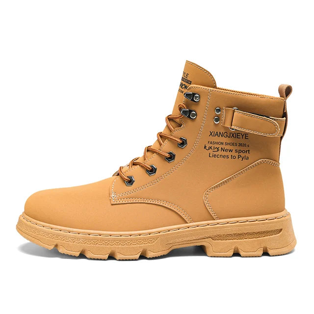 Harajuku Style Boots - Bold Yellow High Tops for Men