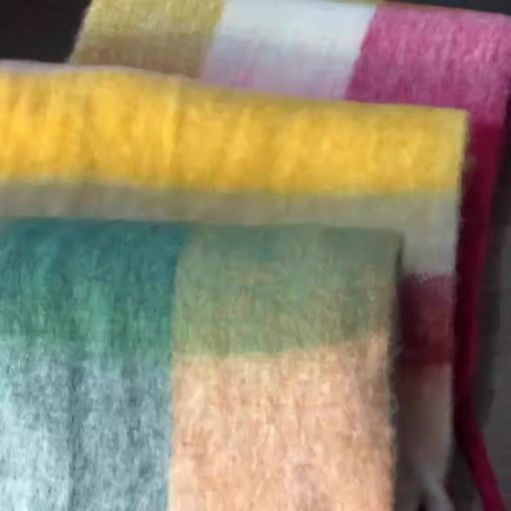 Thickened Imitation Cashmere Plaid Scarf for Women