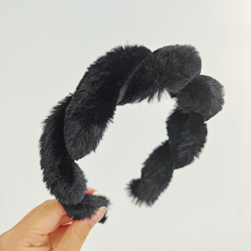 Cute Furry Rabbit Hair Braid Hair Band