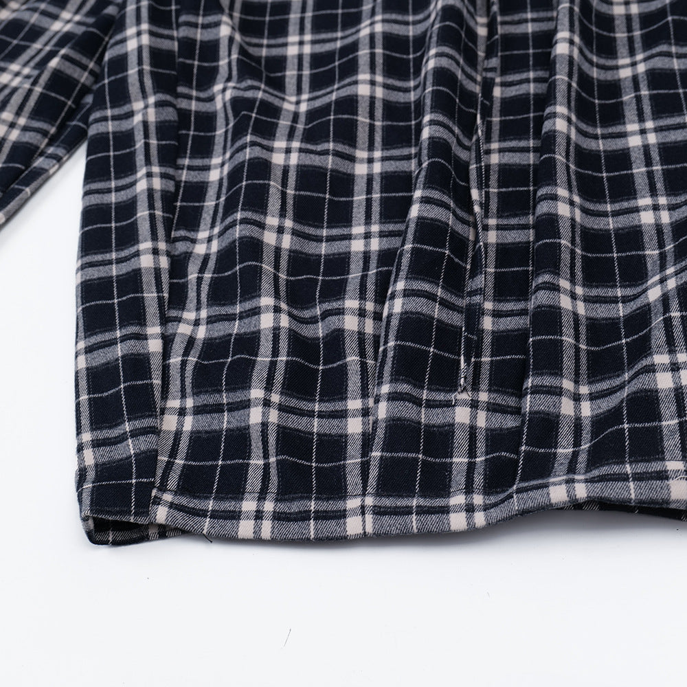 Harajuku-Inspired Plaid Tapered Long Pants for Men