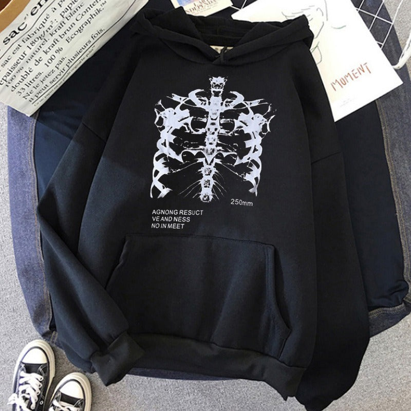 Gothic Hip-Hop Hooded Sweatshirt for Men & Women