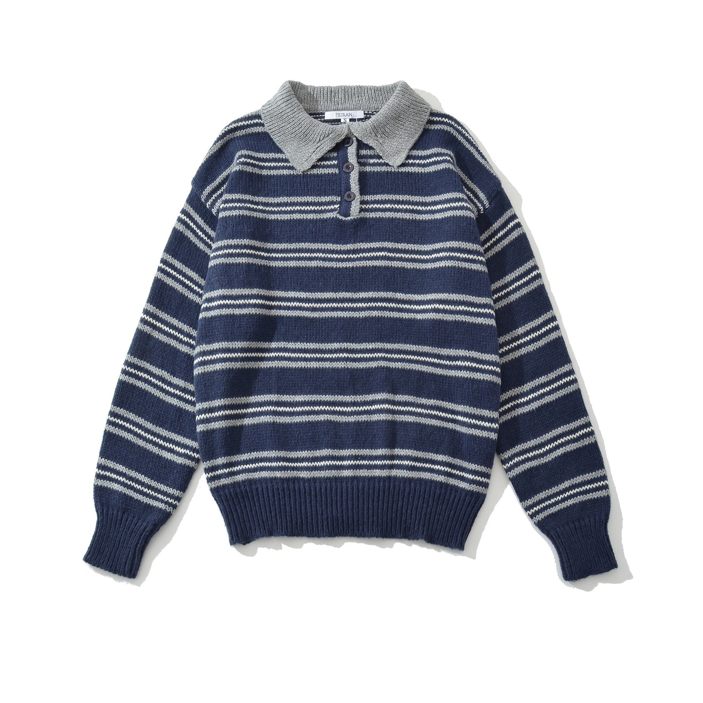 Long Beard Pullover Striped Knitted Sweater