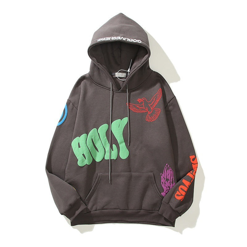 Kanye 3D Foam Graffiti Print Hoodie - Harajuku Street Style