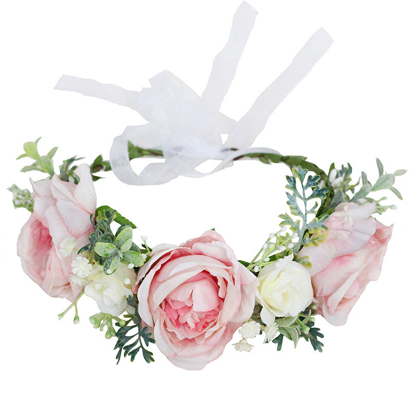 Korean Style Peony Flower Crown Headband