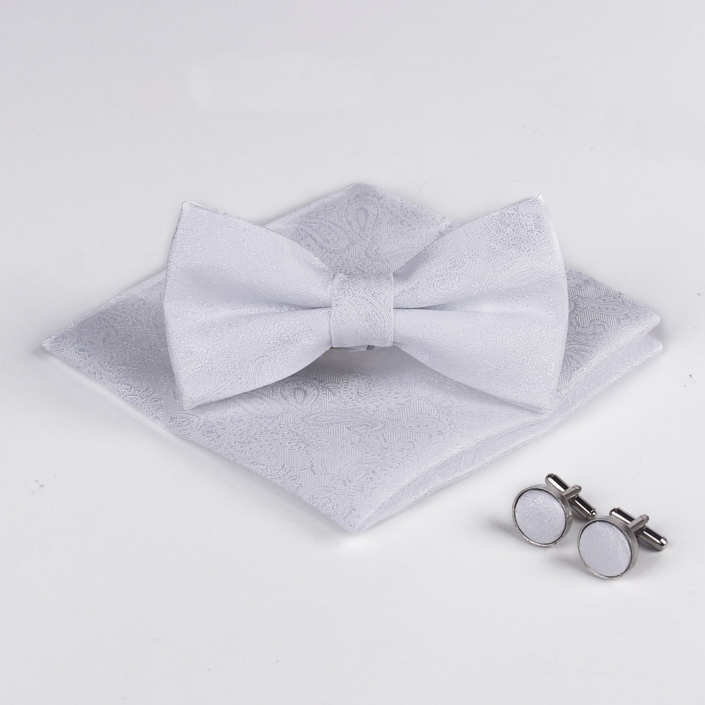 3 Piece Polyester Jacquard Matte Color Men's Party Accessory Set