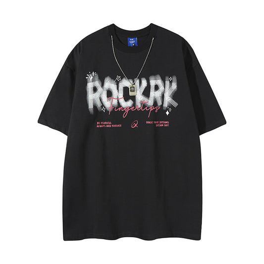 Harajuku Style Loose Fit Necklace T-Shirt for Men
